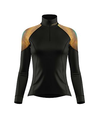 VÝPRODEJ - Dámské funkční triko dlouhý rukáv se zipem CROCODILE LADY černá Bamboo Light New, M
