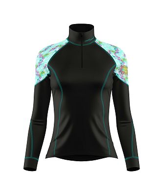 VÝPRODEJ - Dámské funkční triko dlouhý rukáv se zipem DRAGONFLY černá Bamboo Light New, M