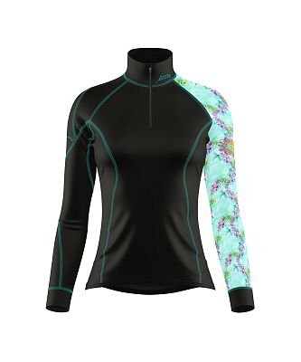 VÝPRODEJ - Dámské funkční triko dlouhý rukáv se zipem DRAGONFLY černá Bamboo Thermo, L