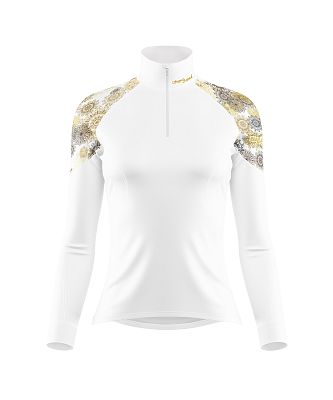 VÝPRODEJ - Dámské funkční triko dlouhý rukáv se zipem GOLDEN EYE bílá Bamboo Light New, M