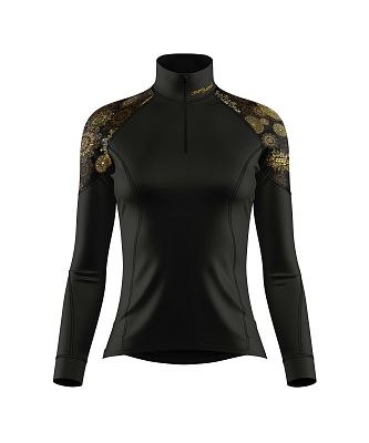 VÝPRODEJ - Dámské funkční triko dlouhý rukáv se zipem GOLDEN EYE černá Bamboo Light New, L