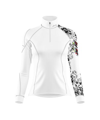 VÝPRODEJ - Dámské funkční triko dlouhý rukáv se zipem LADY bílá Bamboo Thermo, XS