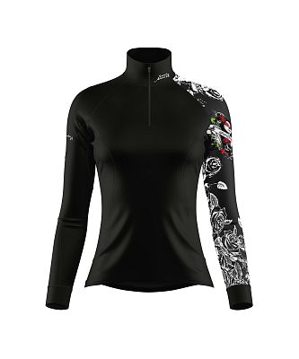 VÝPRODEJ - Dámské funkční triko dlouhý rukáv se zipem LADY ELEGANT černá Bamboo Thermo, L