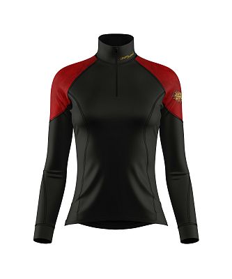 VÝPRODEJ - Dámské funkční triko dlouhý rukáv se zipem RED VELVET LADY černá Bamboo Light New, XL