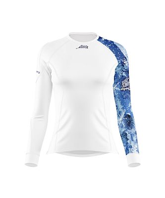 VÝPRODEJ - Dámské funkční triko dlouhý rukáv SNOWFLAKES bílá Bamboo Thermo, XL