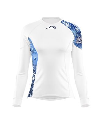 VÝPRODEJ - Dámské funkční triko dlouhý rukáv SNOWFLAKES bílá Bamboo Ultra, XL