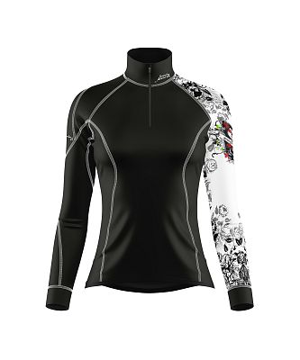 VÝPRODEJ - Dámské funkční triko dlouhý rukáv - stoják ECO zip LADY černá Bamboo Thermo, M, XXL