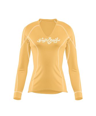 VÝPRODEJ - Dámské funkční triko dlouhý rukáv "V" béžová/bílá Silver Line, L, XL