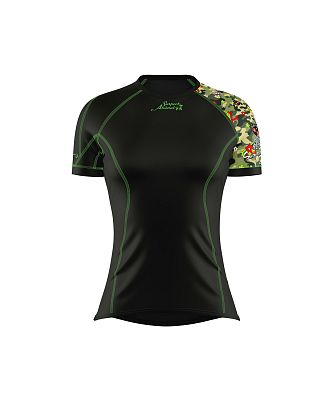VÝPRODEJ - Dámské funkční triko krátký rukáv CAMO černá BambooHeavy, S, XL