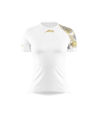 VÝPRODEJ - Dámské funkční triko krátký rukáv GOLDEN EYE bílá Bamboo Heavy, XL