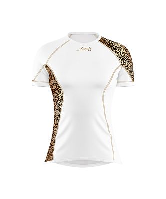 VÝPRODEJ - Dámské funkční triko krátký rukáv LEO bílá/hnědá Bamboo Ultra, XS, S, M