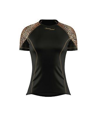 VÝPRODEJ - Dámské funkční triko krátký rukáv LEO černá/hnědá Bamboo Light New, XS, L, XXL