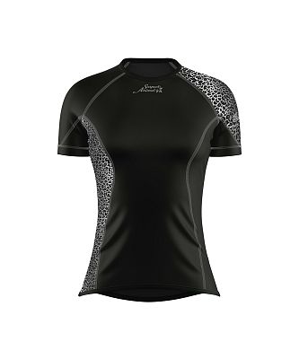 VÝPRODEJ - Dámské funkční triko krátký rukáv LEO černá/šedá Bamboo Ultra, XL