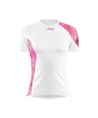 VÝPRODEJ - Dámské funkční triko krátký rukáv PINK MANDALA bílá Bamboo Ultra, L