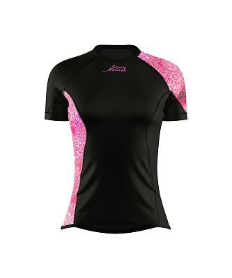 VÝPRODEJ - Dámské funkční triko krátký rukáv PINK MANDALA černá Bamboo Ultra, XS