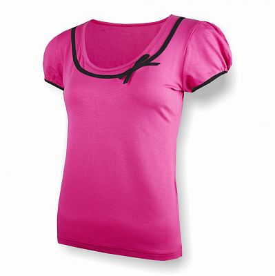VÝPRODEJ - Dámský elegantní top s krátkým rukávem růžová / černá, 44
