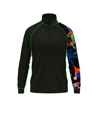 VÝPRODEJ - Dětské funkční triko se zipem ALIEN černá Bamboo Thermo, 150