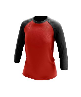 VÝPRODEJ - Dívčí tričko raglán dlouhý rukáv Bamboo Ultra CLASSIC červená/černá, 120