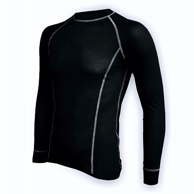 VÝPRODEJ - Pánské funkční triko dlouhý rukáv černá/šedá Wool Light, vel. S, M, L, XL, XXL