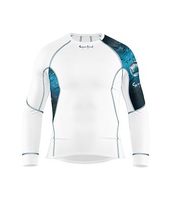 VÝPRODEJ - Pánské funkční triko dlouhý rukáv SHARK bílá Bamboo Ultra, XL