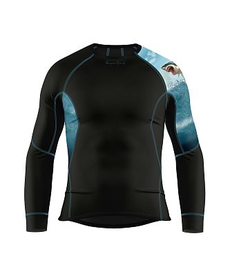 VÝPRODEJ - Pánské funkční triko dlouhý rukáv SHARK černá Bamboo Ultra, XL