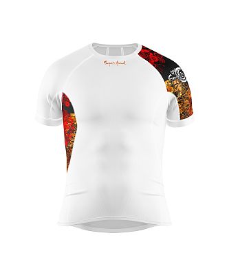 VÝPRODEJ - Pánské funkční triko krátký rukáv BIKES bílá Bamboo Ultra, M