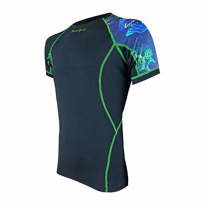 VÝPRODEJ - Pánské funkční triko krátký rukáv MECHANIC černá Bamboo Ultra, XXL