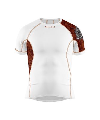 VÝPRODEJ - Pánské funkční triko krátký rukáv SKULL bílá Bamboo Ultra, XXL