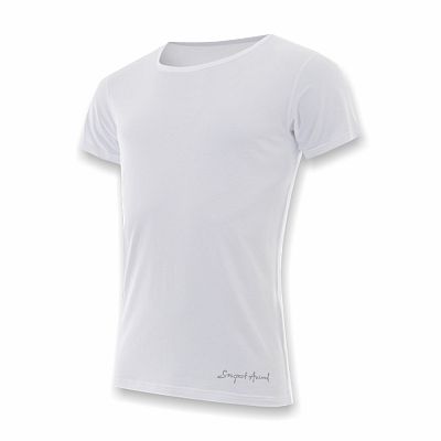 VÝPRODEJ - Pánské funkční triko SLIM krátký rukáv bílá Bamboo Ultra CLASSIC, L