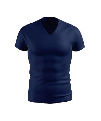 VÝPRODEJ - Pánské funkční triko SLIM "V" krátký rukáv tmavá modrá Bamboo Ultra CLASSIC, XL