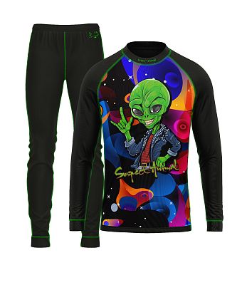 VÝPRODEJ - Set dětského funkčního prádla ALIEN černá Bamboo Heavy, 120